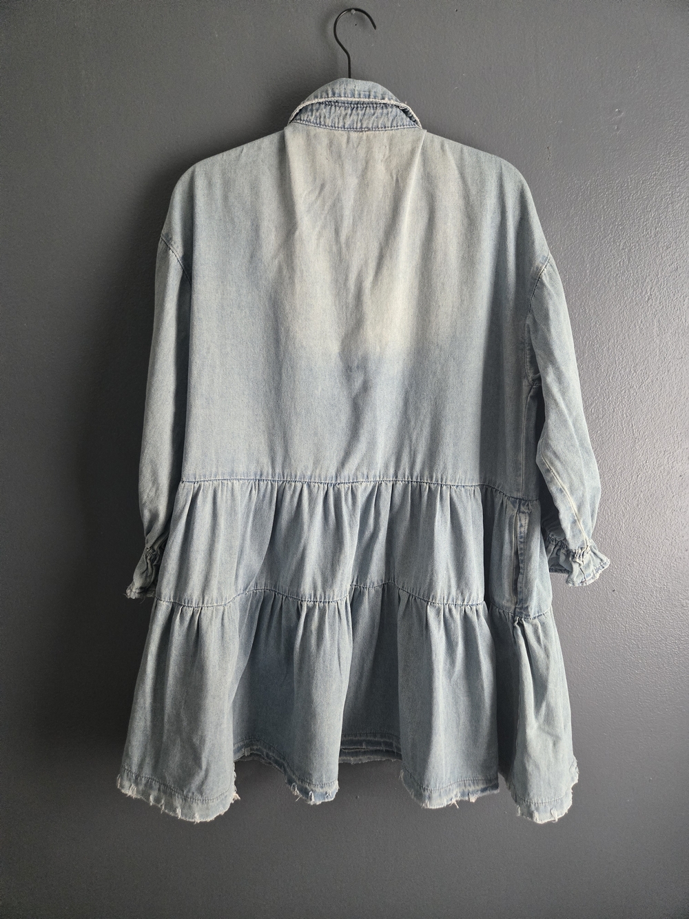 Veveret Pleated Tiered Ruffle Mini Retro Chic Dress Medium - Picture 6 of 9